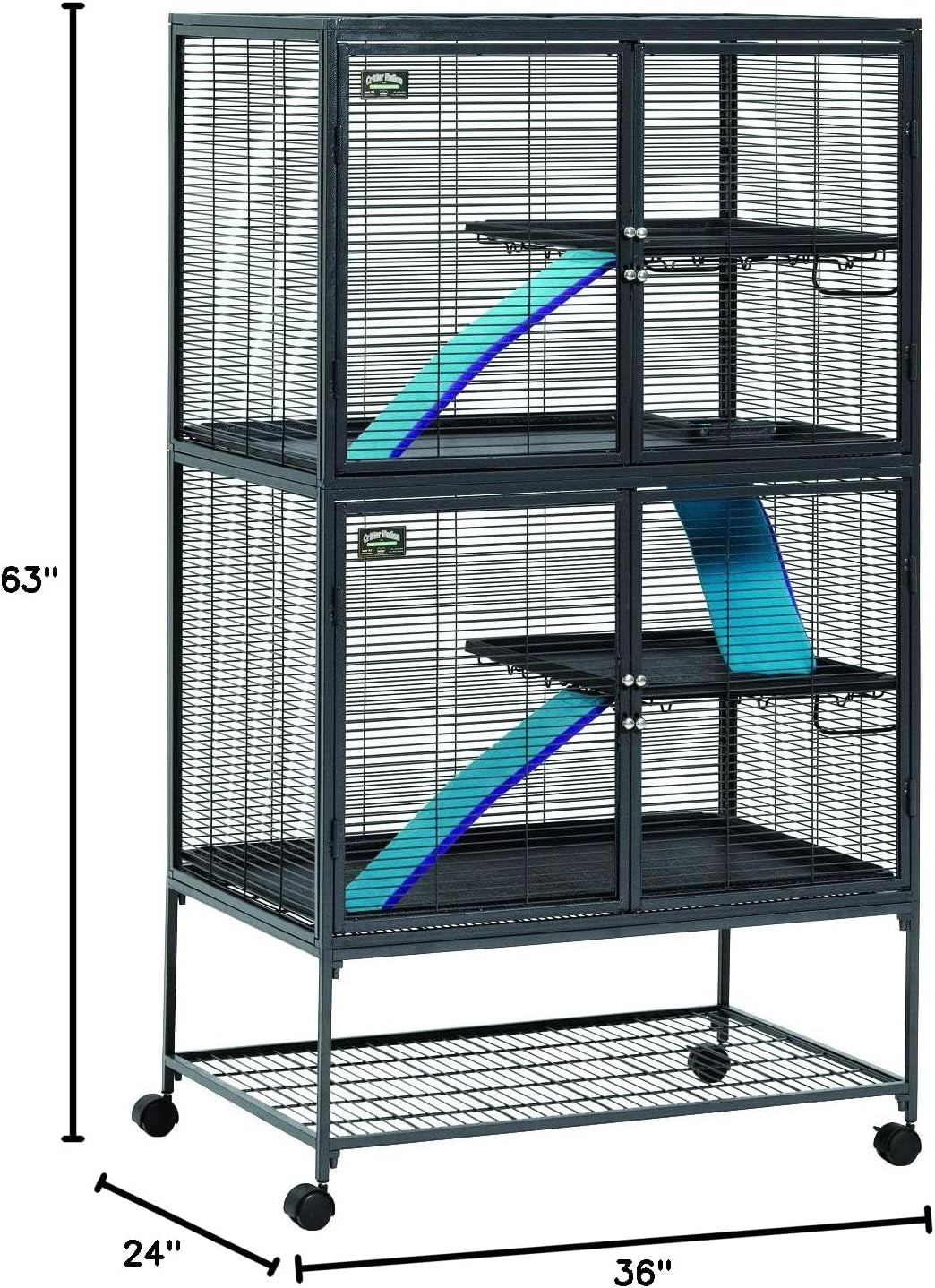 Deluxe Critter Nation Double Unit Small Animal Cage (Model 162)