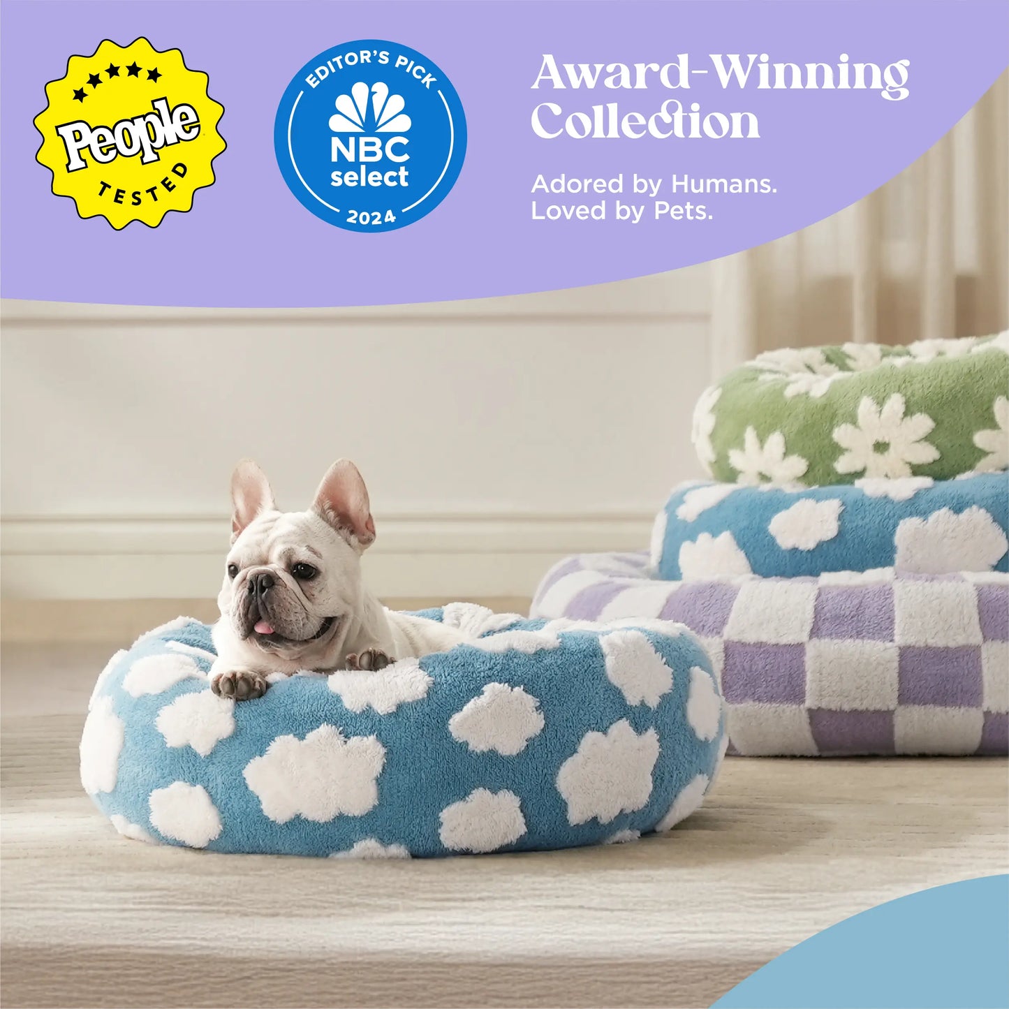 Lesure Warm Donut Bed - Cozy Fluffy Calming Bed for Small/Medium/Large Dogs & Cats, Choice, Soft Plush round Pet Bed for Winter Comfort, Washable, Anti-Slip Bottom, Pet Supplies Bedding