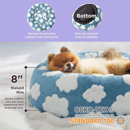 Lesure Warm Donut Bed - Cozy Fluffy Calming Bed for Small/Medium/Large Dogs & Cats, Choice, Soft Plush round Pet Bed for Winter Comfort, Washable, Anti-Slip Bottom, Pet Supplies Bedding