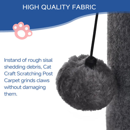 MADE 4 PETS Tall Cat Scratching Post for Indoor Cats Gray Large Scratching Post with Replaceable Toys & Sturdy Base 41-Inch High Space-Saving Design Imitation Sisal Solid Construction Vertical Scratcher