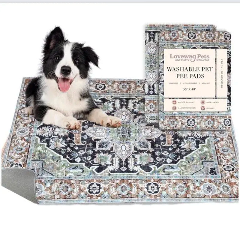 Lovewag Pets Washable Dog Pads - Pack of 2, Eco-Friendly & Leak-Proof Design, Multi-Design Options: Sage Forest, Marmalade Sunshine, Moonlit Night, Rustic Terracotta, 16" X 24" & 36" X 48"& 28" X 41"