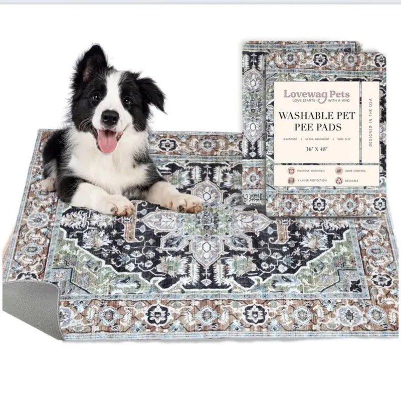 Lovewag Pets Washable Dog Pads - Pack of 2, Eco-Friendly & Leak-Proof Design, Multi-Design Options: Sage Forest, Marmalade Sunshine, Moonlit Night, Rustic Terracotta, 16" X 24" & 36" X 48"& 28" X 41"