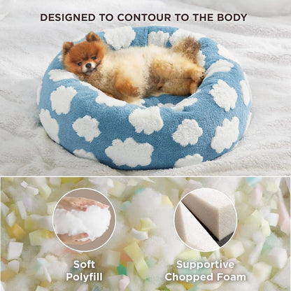Lesure Warm Donut Bed - Cozy Fluffy Calming Bed for Small/Medium/Large Dogs & Cats, Choice, Soft Plush round Pet Bed for Winter Comfort, Washable, Anti-Slip Bottom, Pet Supplies Bedding