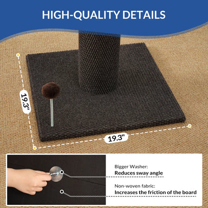 MADE 4 PETS Tall Cat Scratching Post for Indoor Cats Gray Large Scratching Post with Replaceable Toys & Sturdy Base 41-Inch High Space-Saving Design Imitation Sisal Solid Construction Vertical Scratcher